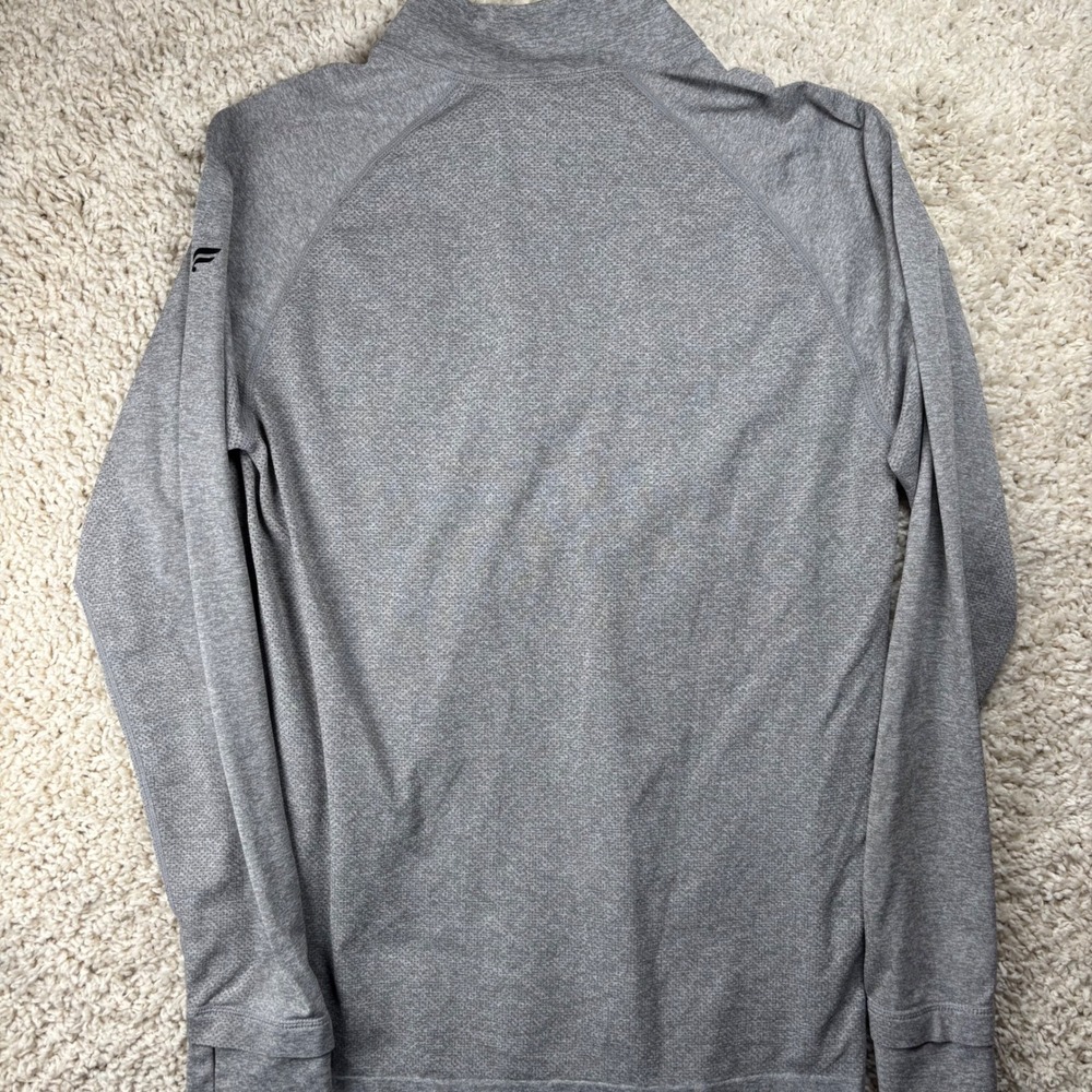 Fabletics Mens Quarter Zip Pullover Medium Gray Performance Long Sleeve - Picture 7 of 7